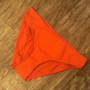 Andie Swim Ribbed Bikini Bottom in Sire Orange Size Small